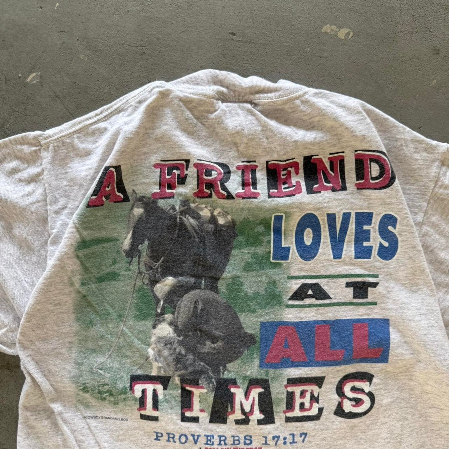 Vintage 90s Jesus Follow the Trail He Made for Us Bible T-Shirt - Medium