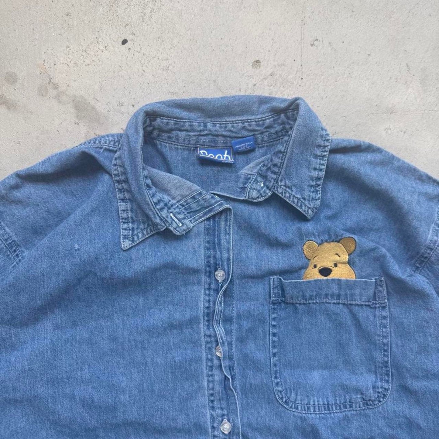 Vintage 90s Disney Winnie the Pooh Button Up Shirt - Large