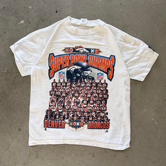Vintage 90s Super Bowl Champions Broncos T-Shirt - Kids Large 14-16
