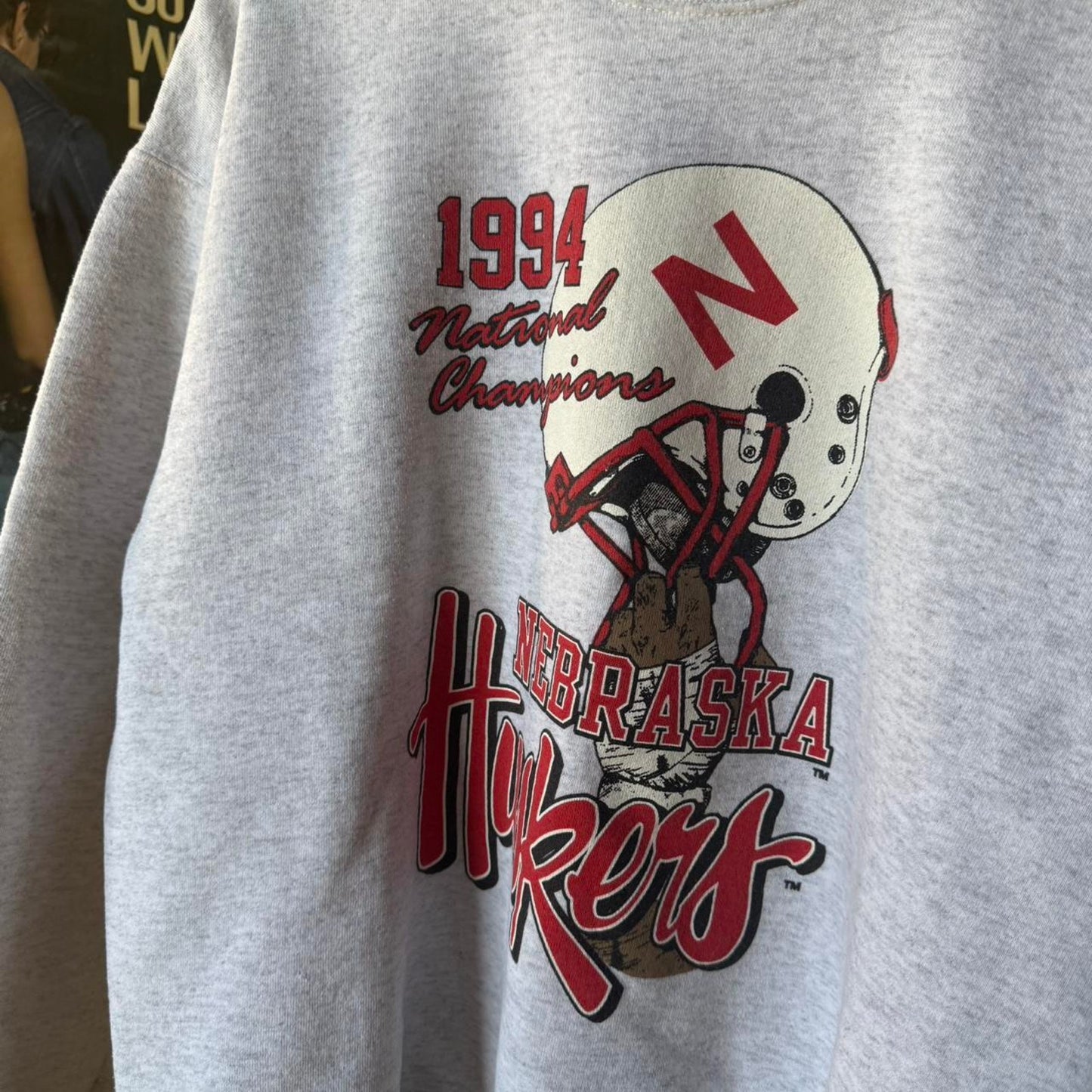 Vintage 1994 Nebraska Huskers National Championship Helmet Crewneck - X-Large