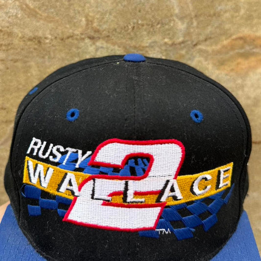 Vintage 90s Rusty Wallace Nascar Racing Race Car Snapback