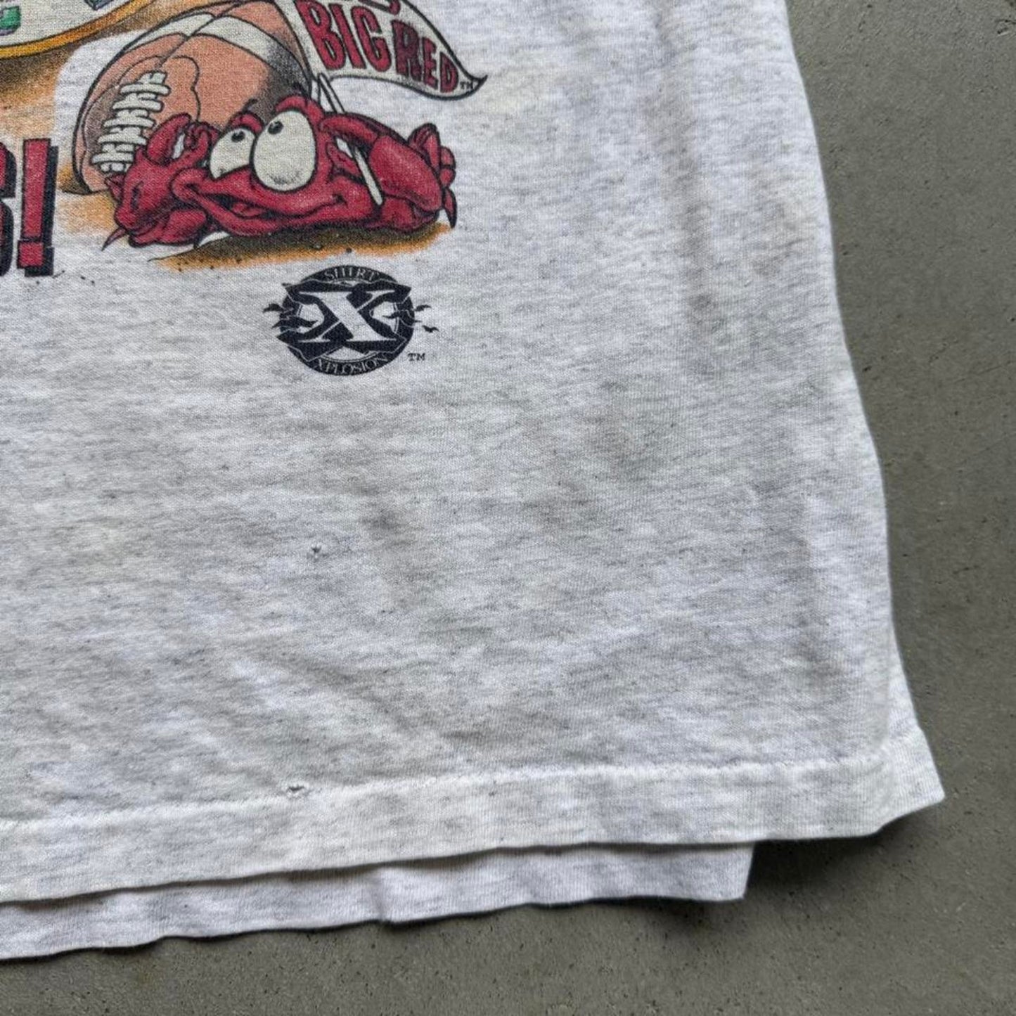 Vintage 90s Nebraska Husker Herbie Beach Orange Bowl T-Shirt - Kids Large