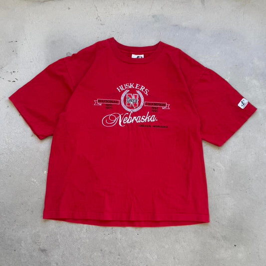 Vintage 1995 Nebraska Huskers Embroidered Championship T-Shirt - X-Large