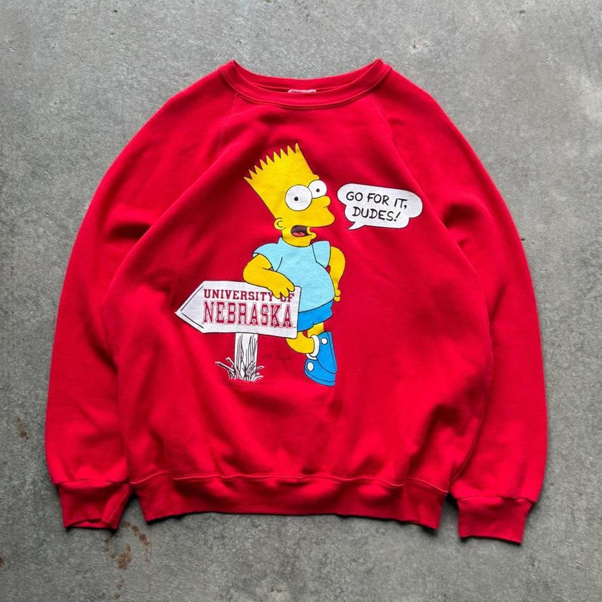 Vintage 90s University of Nebraska Simpsons Crewneck - Large