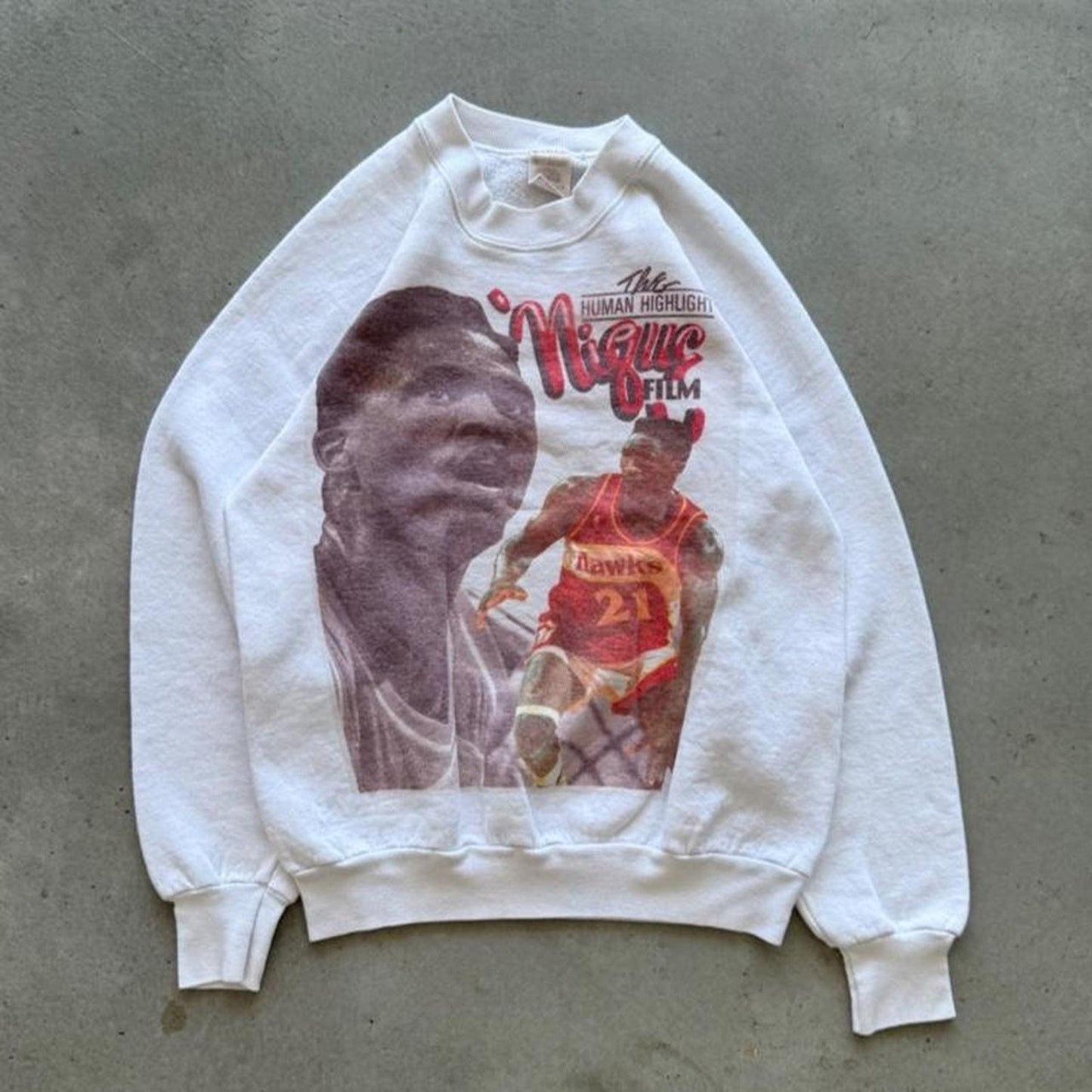 Vintage 80s Dominique Wilkins Atlanta Hawks Basketball Crewneck - Medium