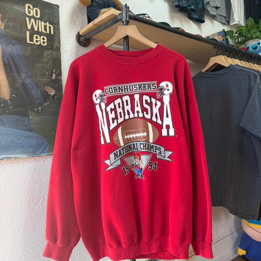 Vintage 90s Nebraska Huskers National Champions Football Crewneck - XX-Large