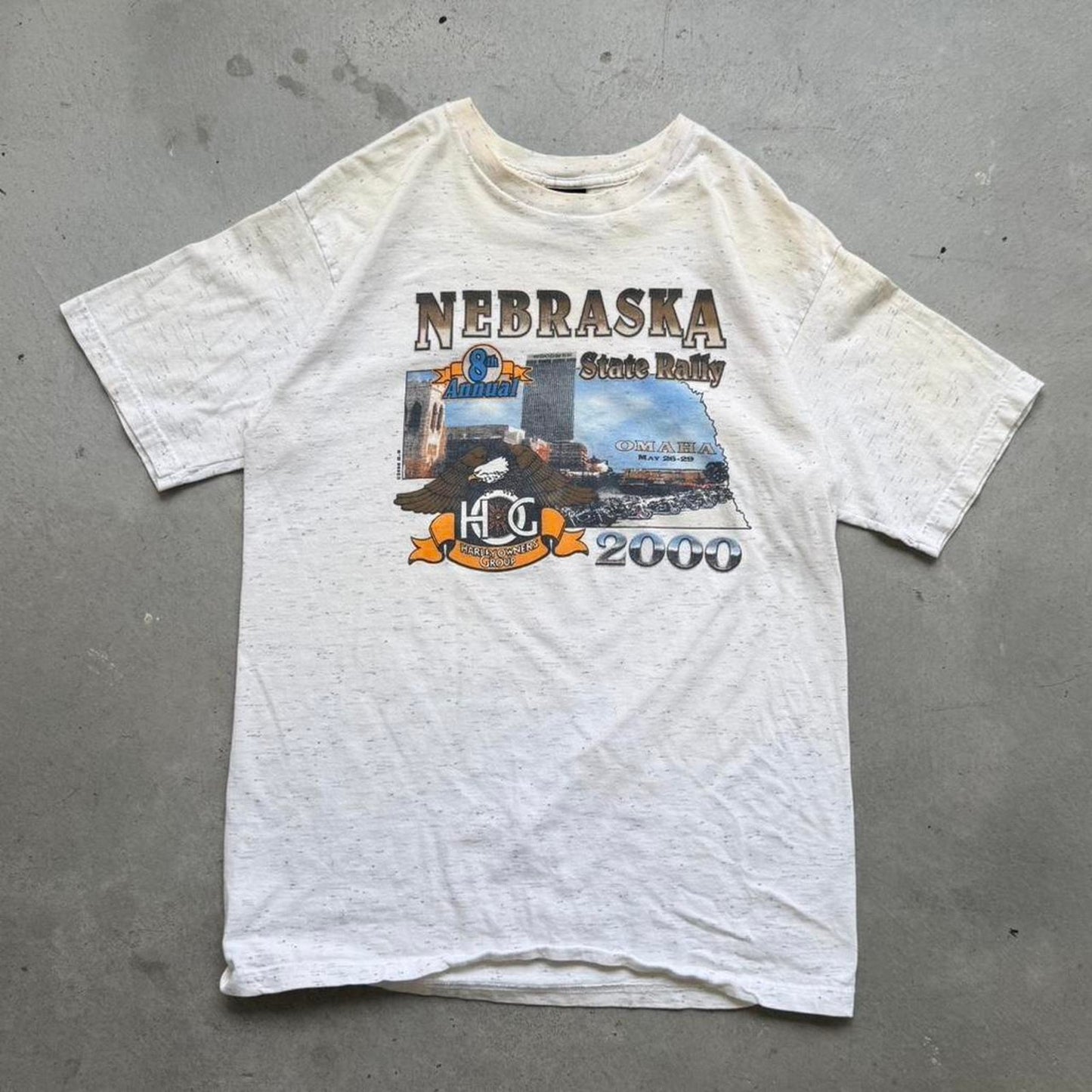 Vintage 2000 Harley Davidson Motorcycles Nebraska State Rally Biker T-Shirt - Large