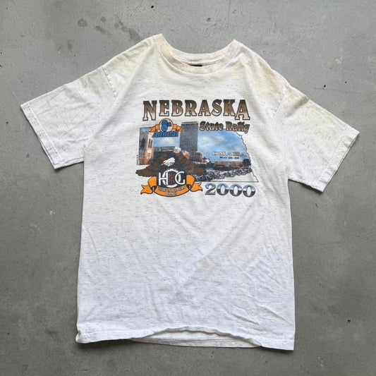 Vintage 2000 Harley Davidson Motorcycles Nebraska State Rally Biker T-Shirt - Large