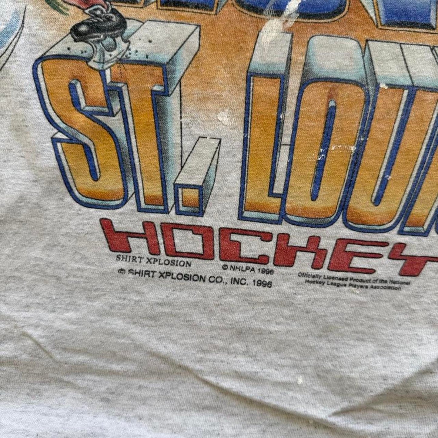 Vintage 90s Saint Louis Blues NHL Caricature Cutoff T-Shirt - X-Large