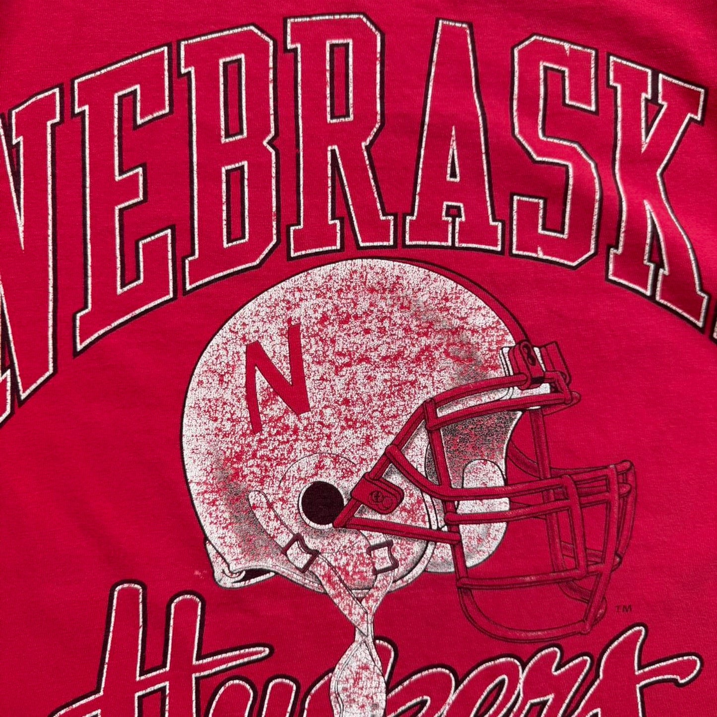 Vintage 1994 Nebraska Huskers National Champions Helmet T-Shirt - Large