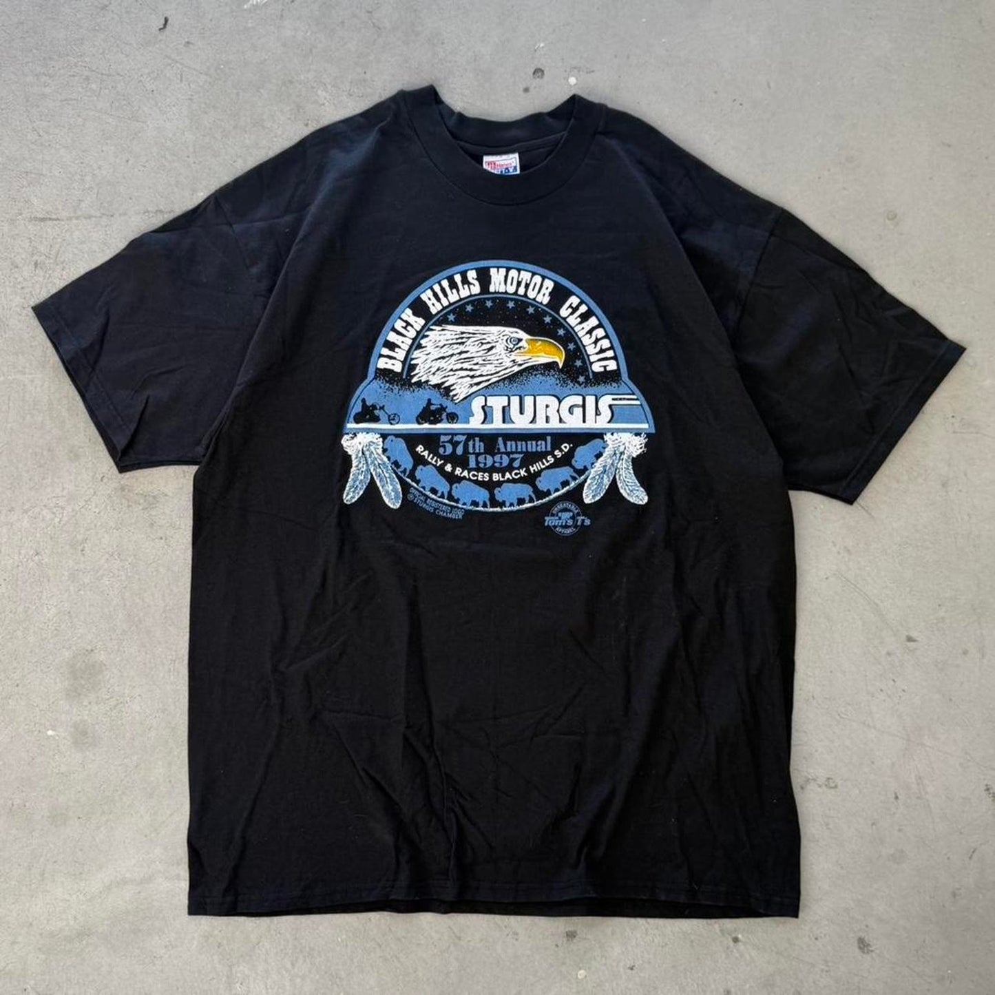 Vintage 1997 Sturgis Black Hills Rally Biker Motorcycle T-Shirt - XX-Large