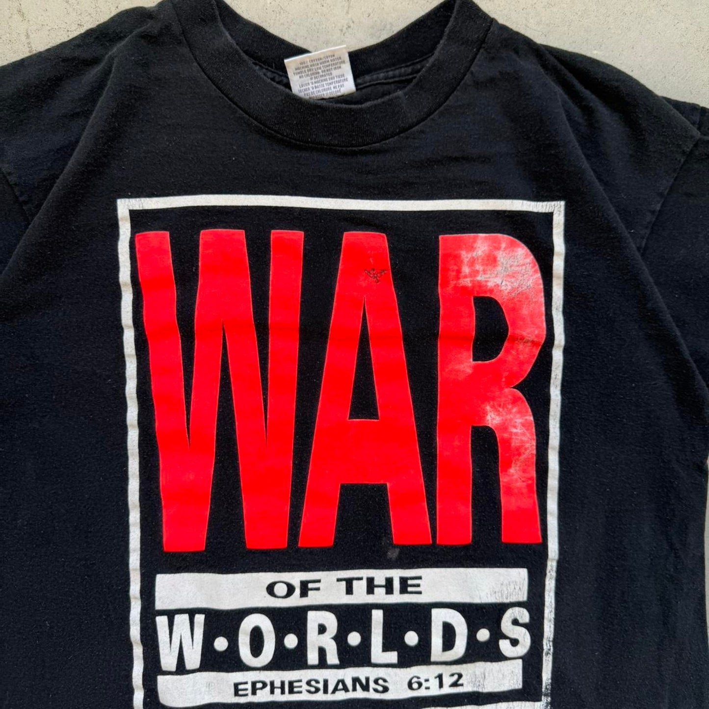 Vintage 90s War of the Worlds Ephesians Jesus T-Shirt - Large