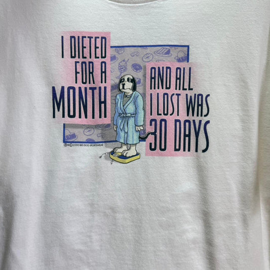 Vintage 90s Big Dogs Diet Humor T-Shirt