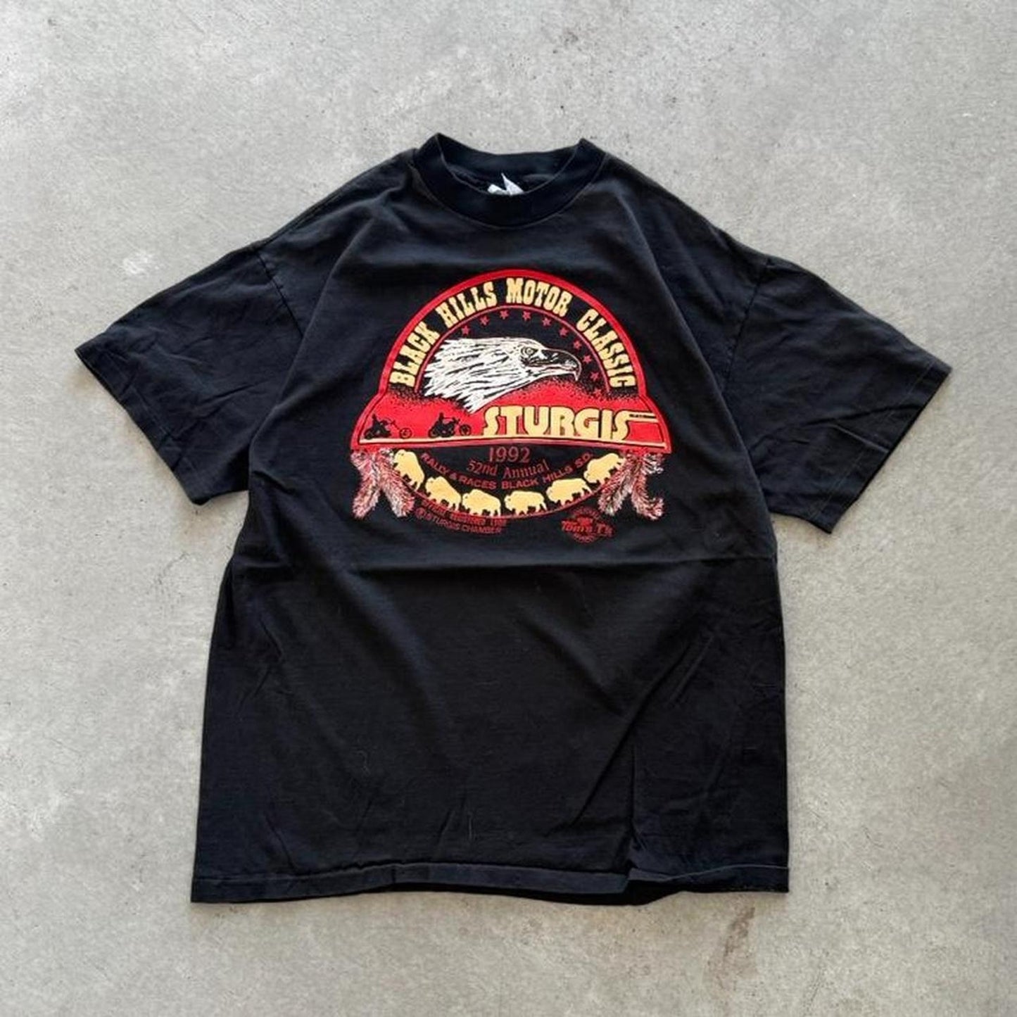 Vintage 1992 Black Hills Motor Classic Sturgis Biker T-Shirt - X-Large