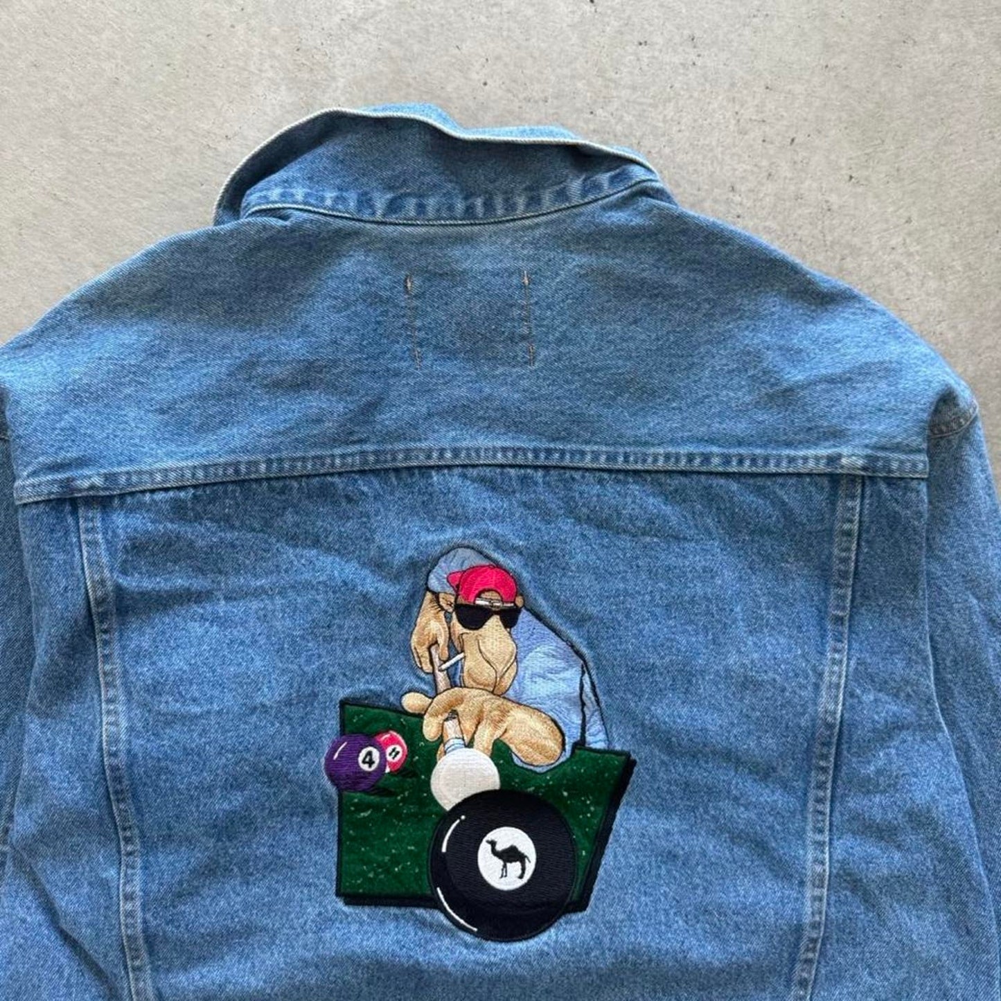 Vintage 90s Joe Camel Pool 8 Ball Jean Jacket - X-Large