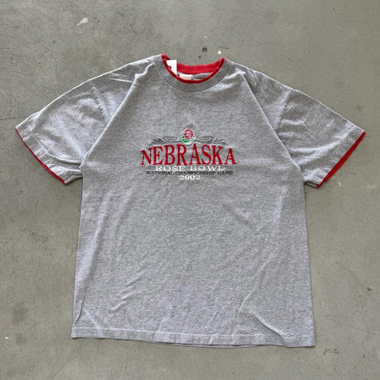 Vintage 2002 Nebraska Huskers Rose Bowl T-Shirt - Large