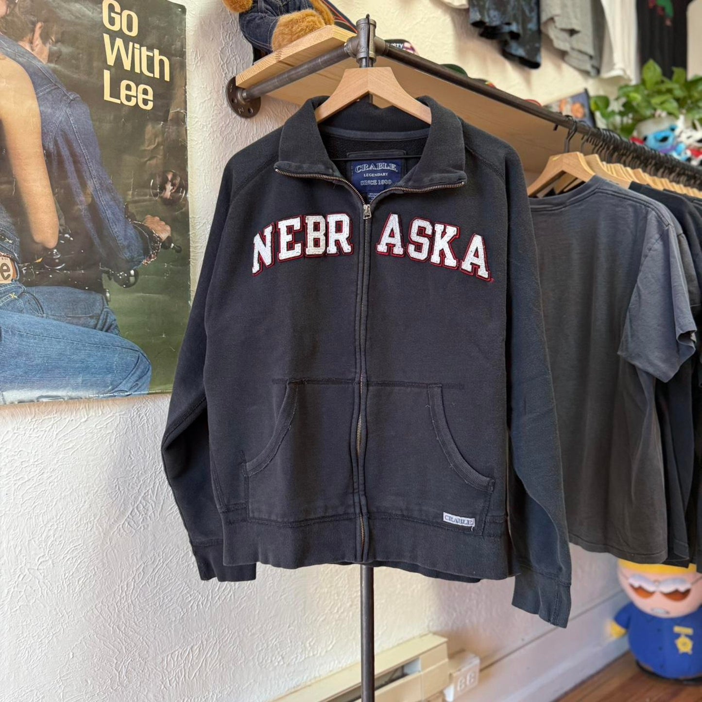 Vintage Y2K Nebraska Huskers Zip Up Crewneck - Large