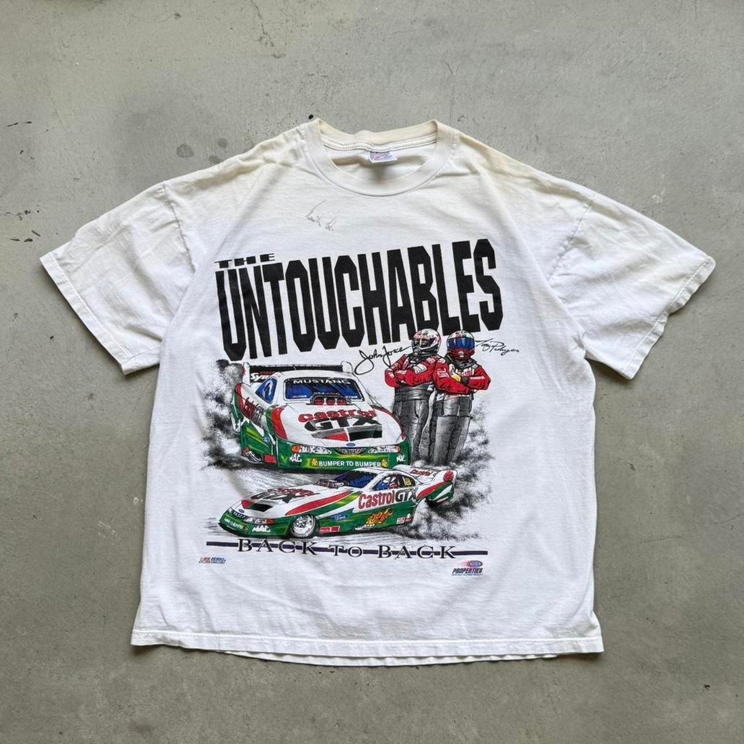 Vintage 90s NHRA Most Wanted The Untouchables Racing NASCAR T-Shirt - X-Large