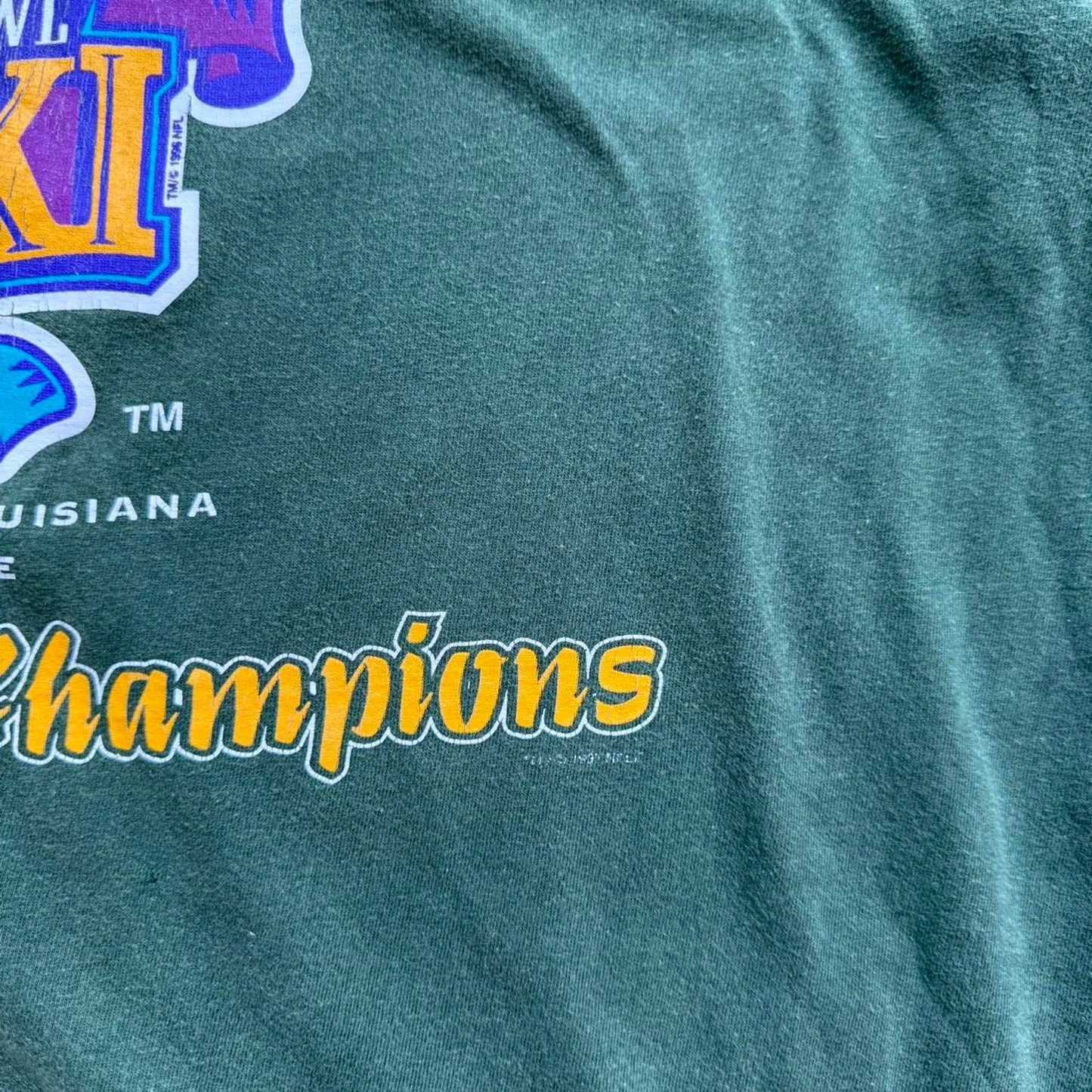 Vintage 90s Green Bay Packers Super Bowl Champions NFL T-Shirt - XX-Large