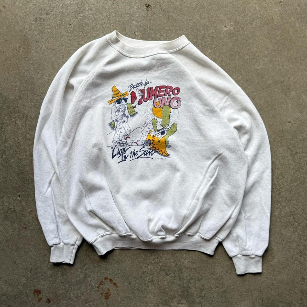 Vintage Numero Uno Lion in the Sun Football Crewneck - X-Large