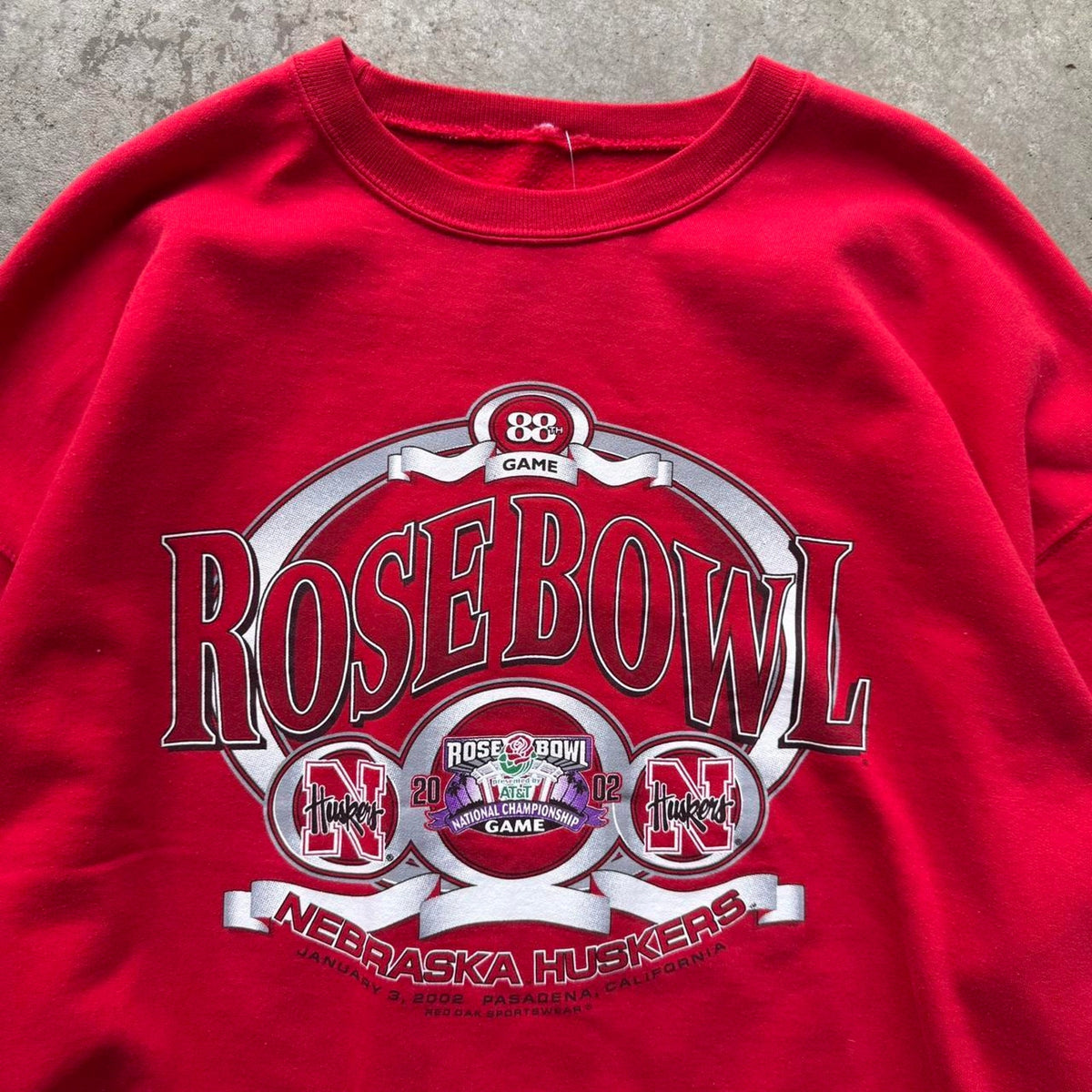 Vintage 2002 Nebraska Huskers Rose Bowl Cropped Crewneck - X-Large