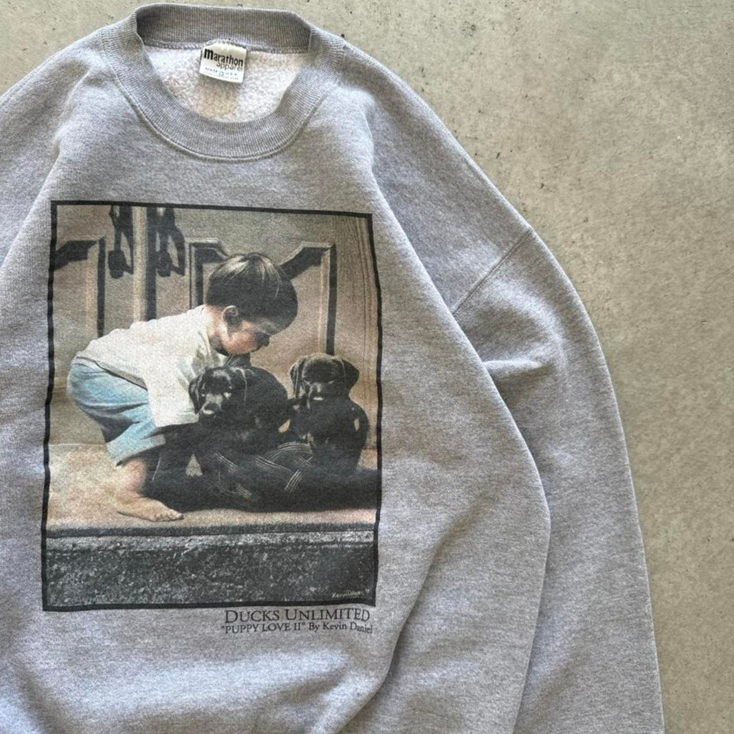Vintage 90s Ducks Unlimited Lab Puppy Animal Crewneck - Medium