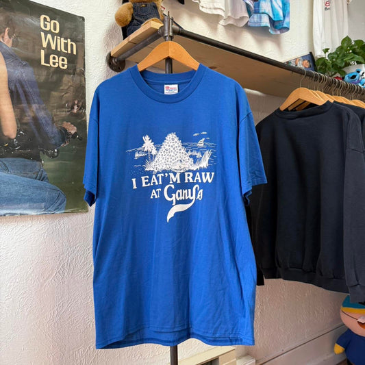 Vintage 90s I Eat Em Raw at Gary’s Oyster Bar T-Shirt - Large