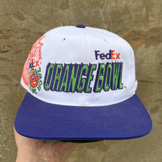 Vintage 90s FedEx Orange Bowl Laser Sports Specialties Snapback