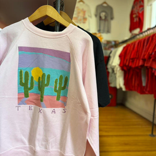 Vintage 90s Texas Cactus Desert Art Crewneck