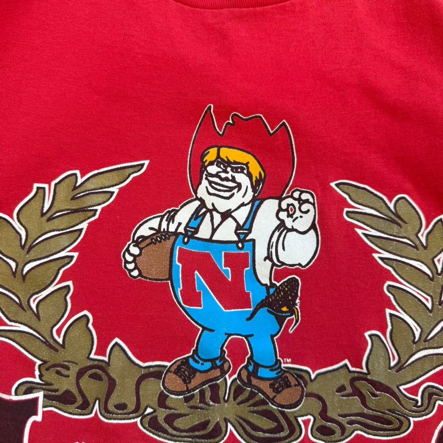 Vintage 90s Nebraska Huskers Herbie Football T-Shirt - Large