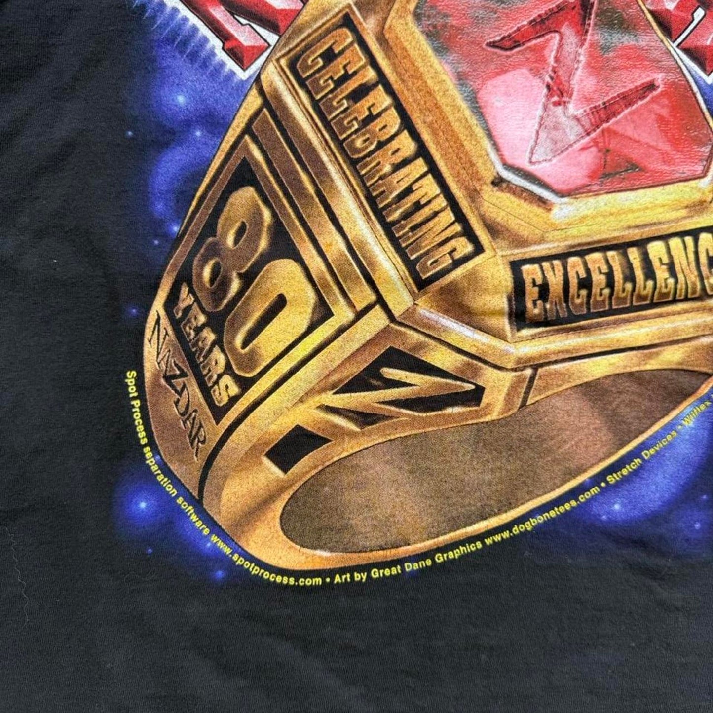 Vintage 90s Nazdar Ring Tech Technology T-Shirt - X-Large