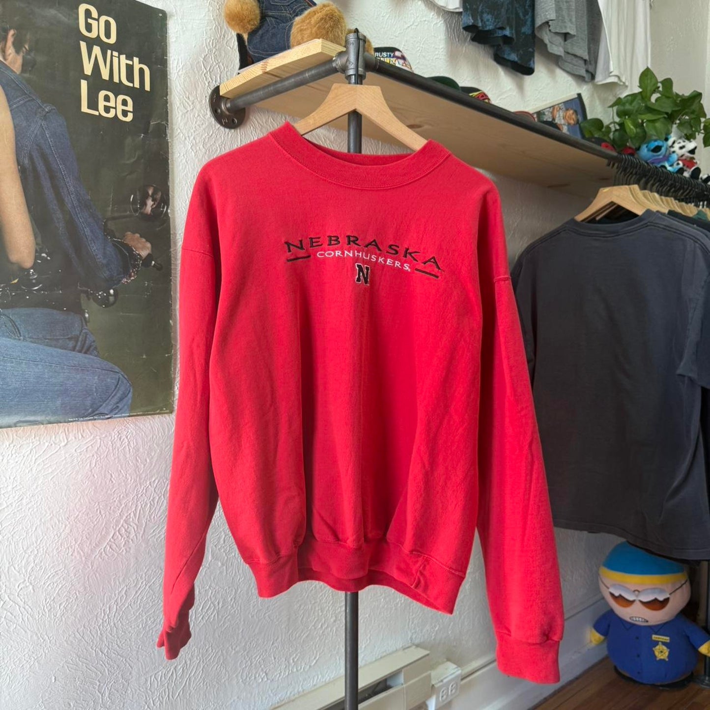 Vintage 90s Nebraska Huskers Embroidered Crewneck  - X-Large