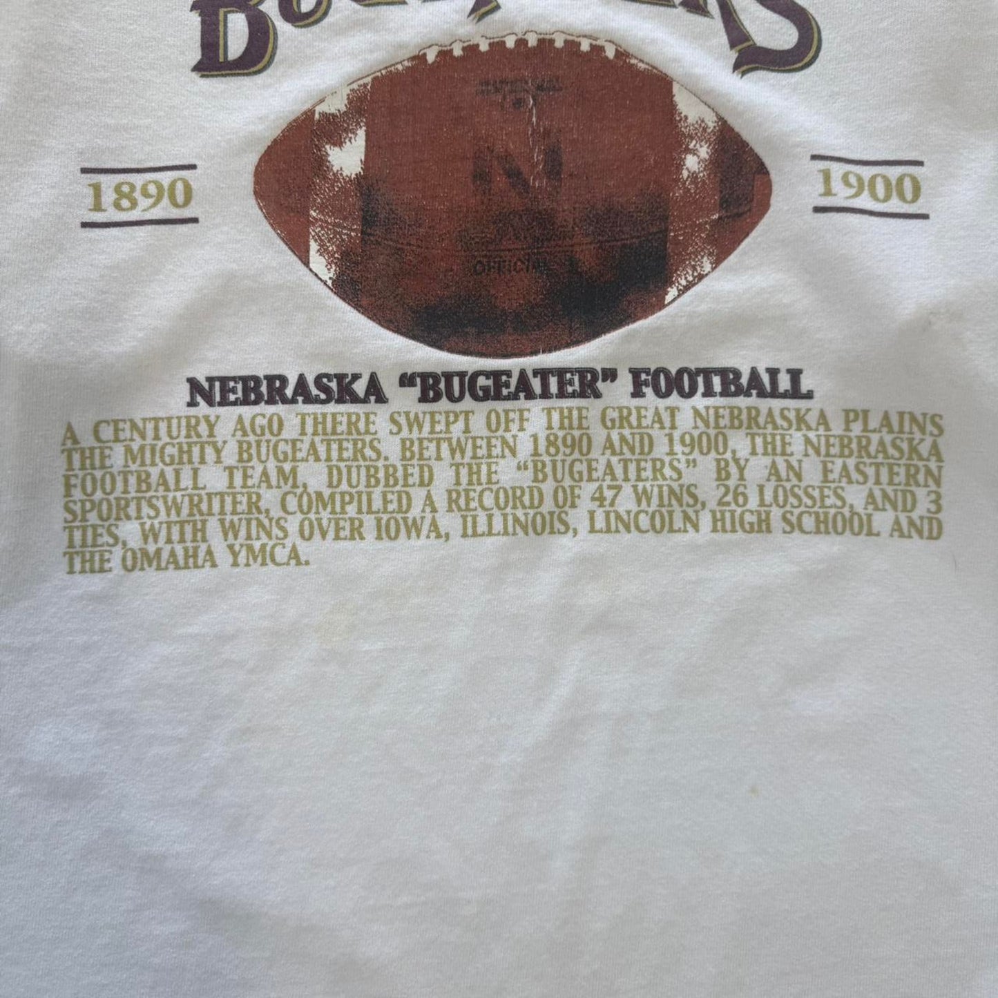Vintage 90s Nebraska Huskers Bugeaters Football T-Shirt - Medium