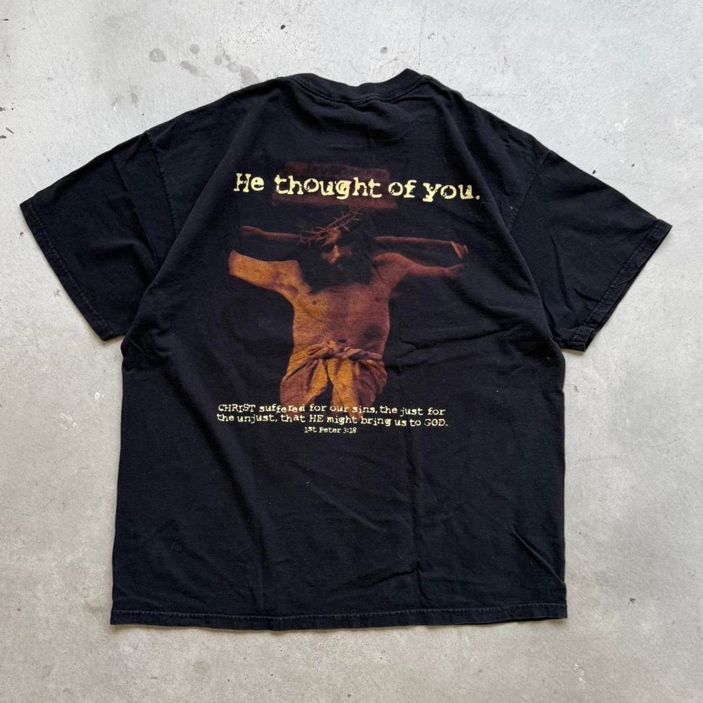 Vintage 90s He Thought of You Jesus Bible T-Shirt - X-Large
