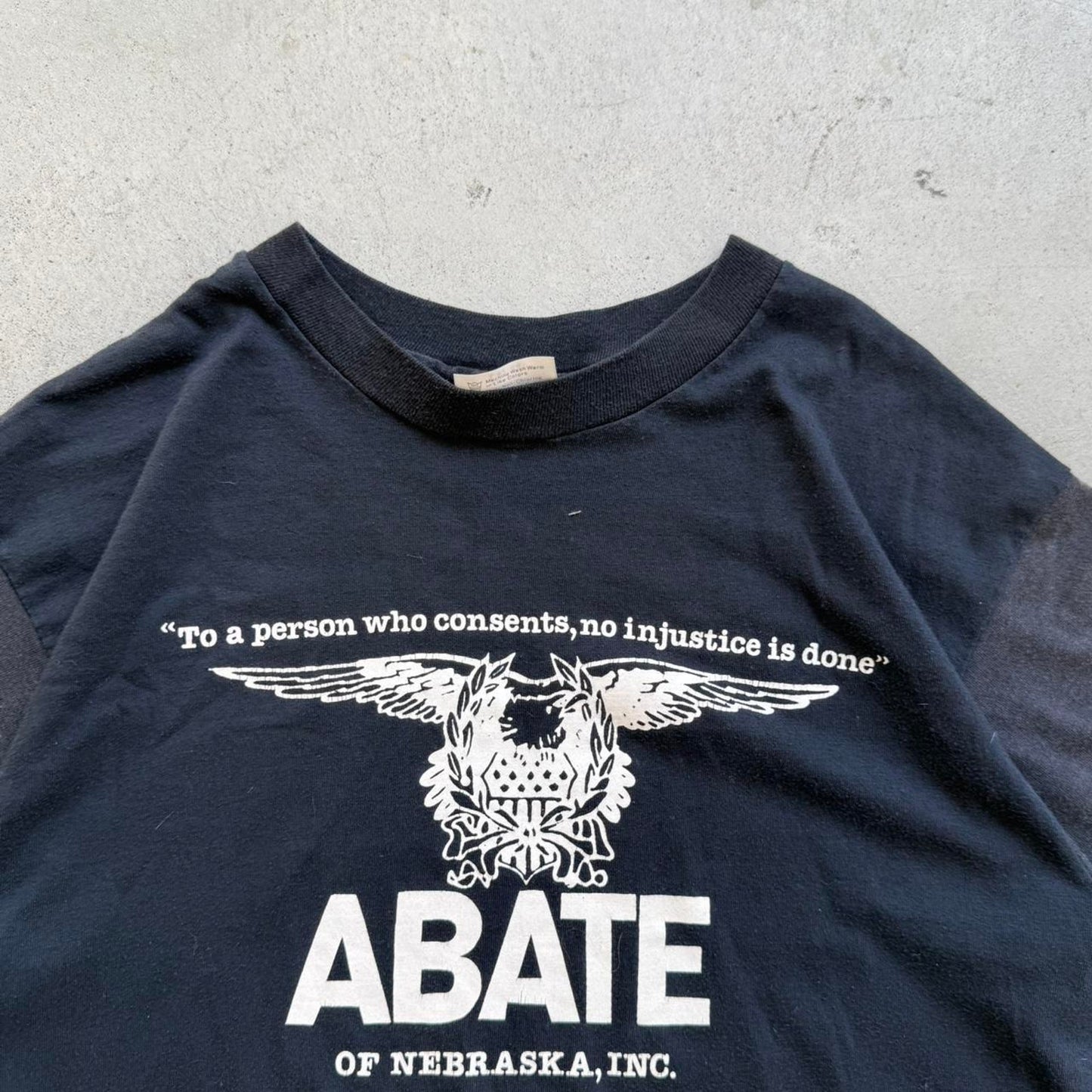 Vintage 80s Abate Nebraska Faded Biker T-Shirt - Large