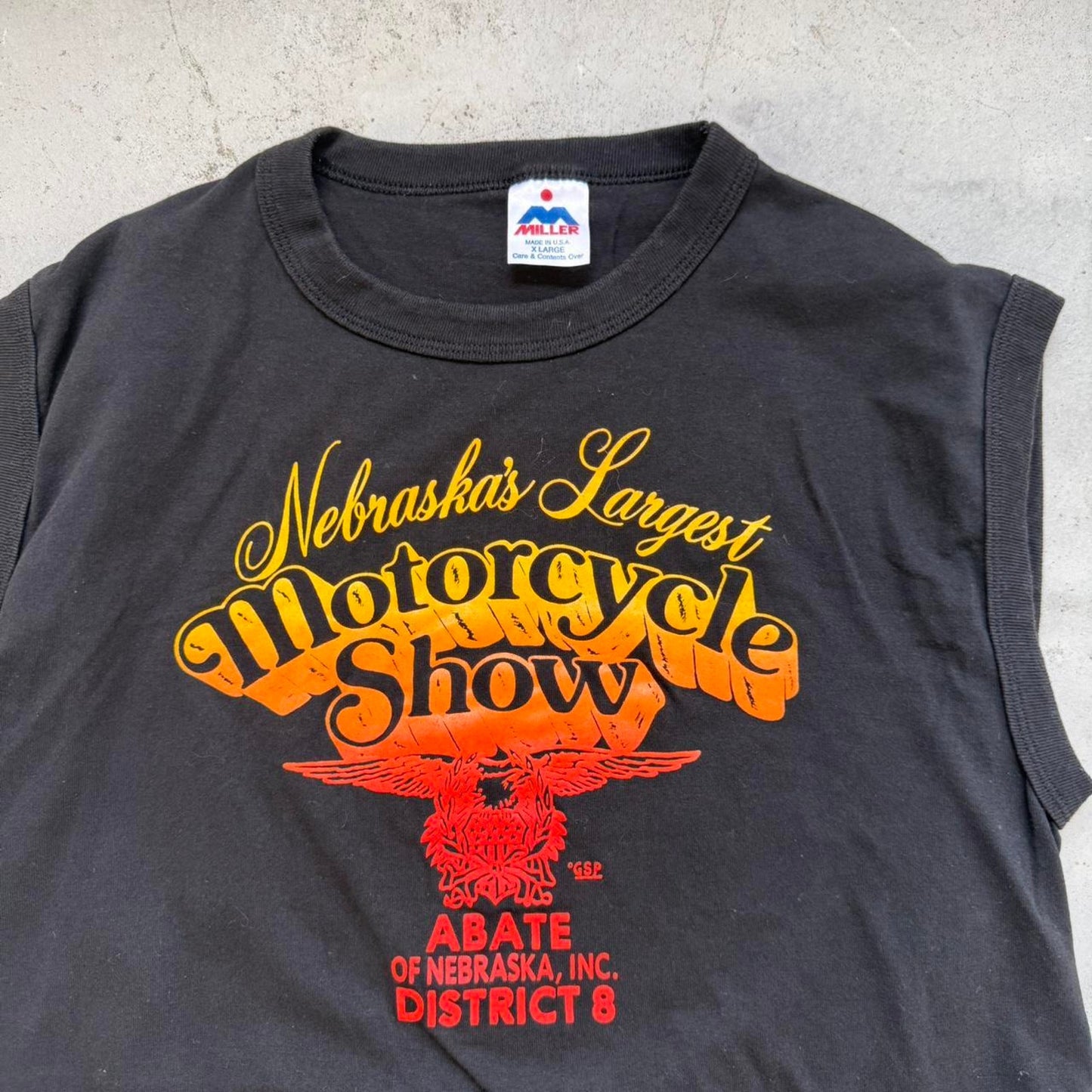 Vintage 1990 Nebraska Largest Motorcycle Show Biker Cutoff - X-Large