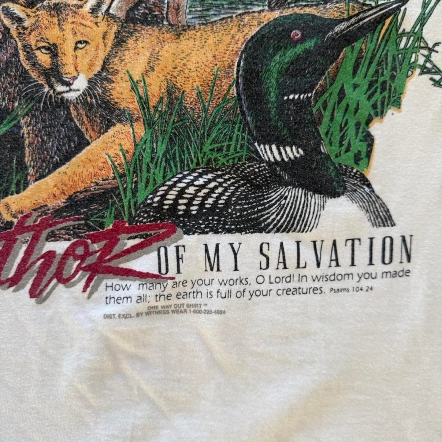 Vintage 90s Author of All Creation Jesus Bible T-Shirt - Large