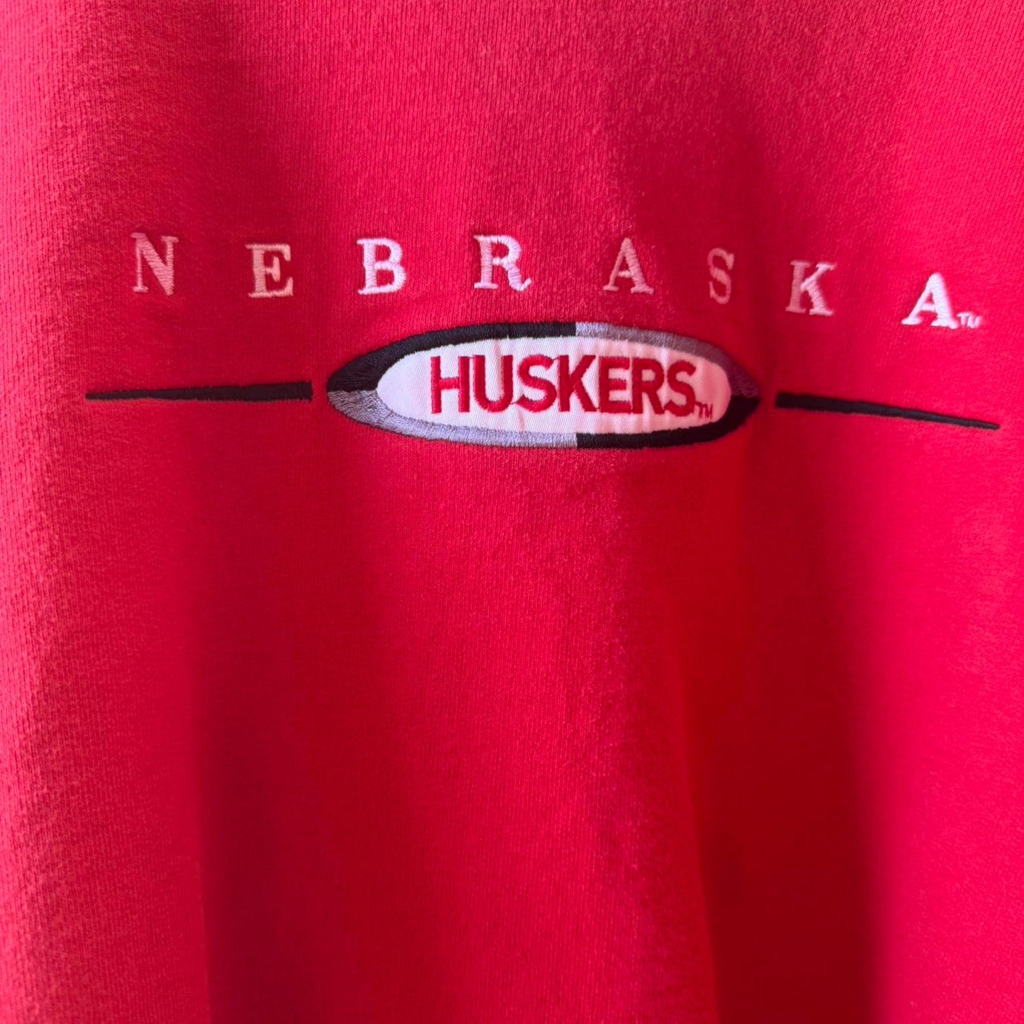 Vintage 90s Nebraska Huskers Embroidered Crewneck - X-Large
