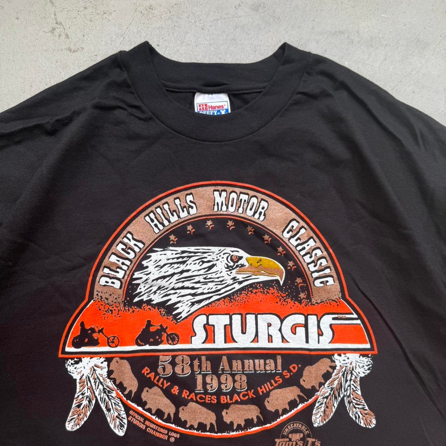 Vintage 1998 Sturgis Black Hills Rally Biker Motorcycle T-Shirt - XX-Large