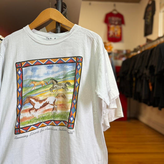 Vintage 90s Native Design Horse Animal Nature T-Shirt