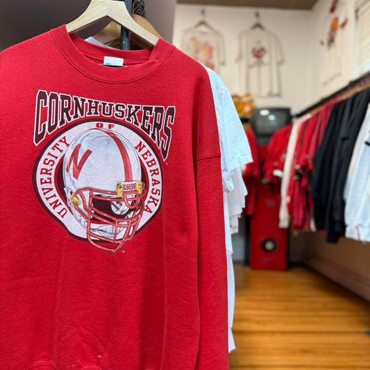 Vintage 90s Nebraska Huskers Helmet Cornhuskers Crewneck - XX-Large
