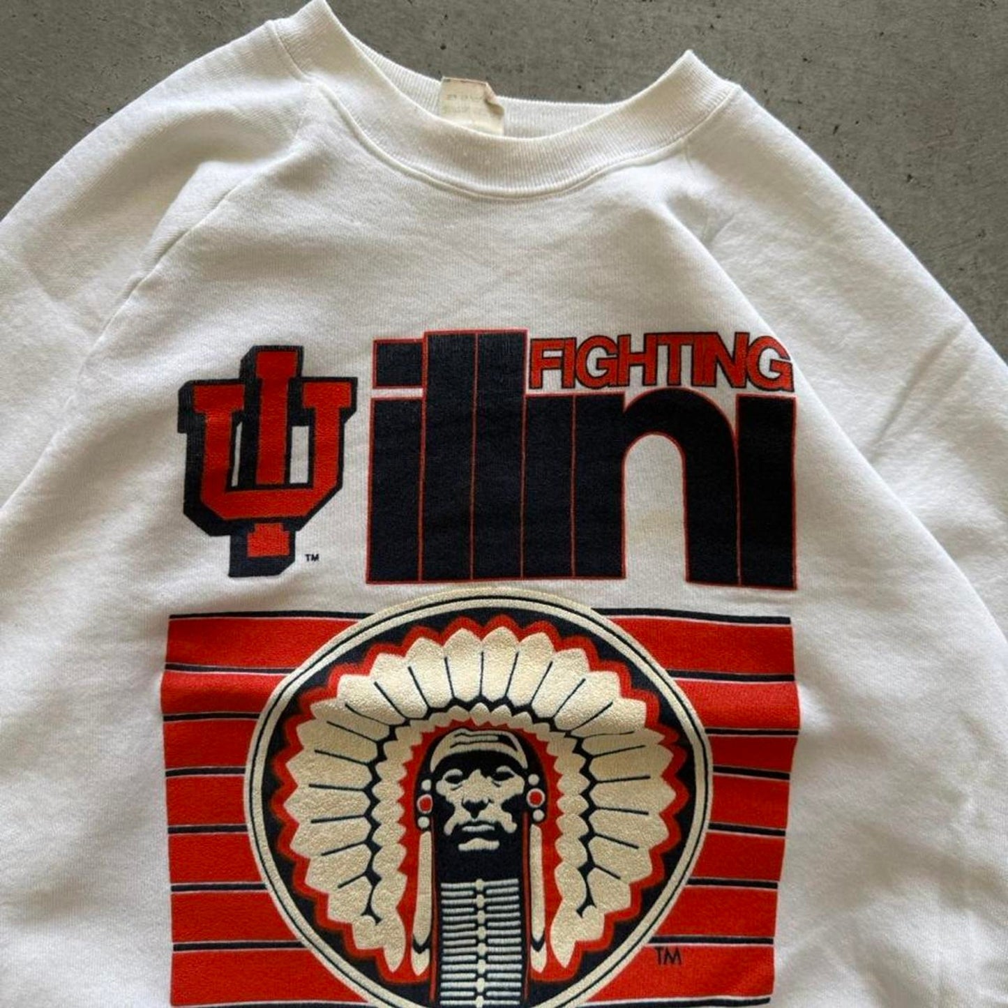Vintage 80s University of Illinois Fighting Illini Crewneck - Large