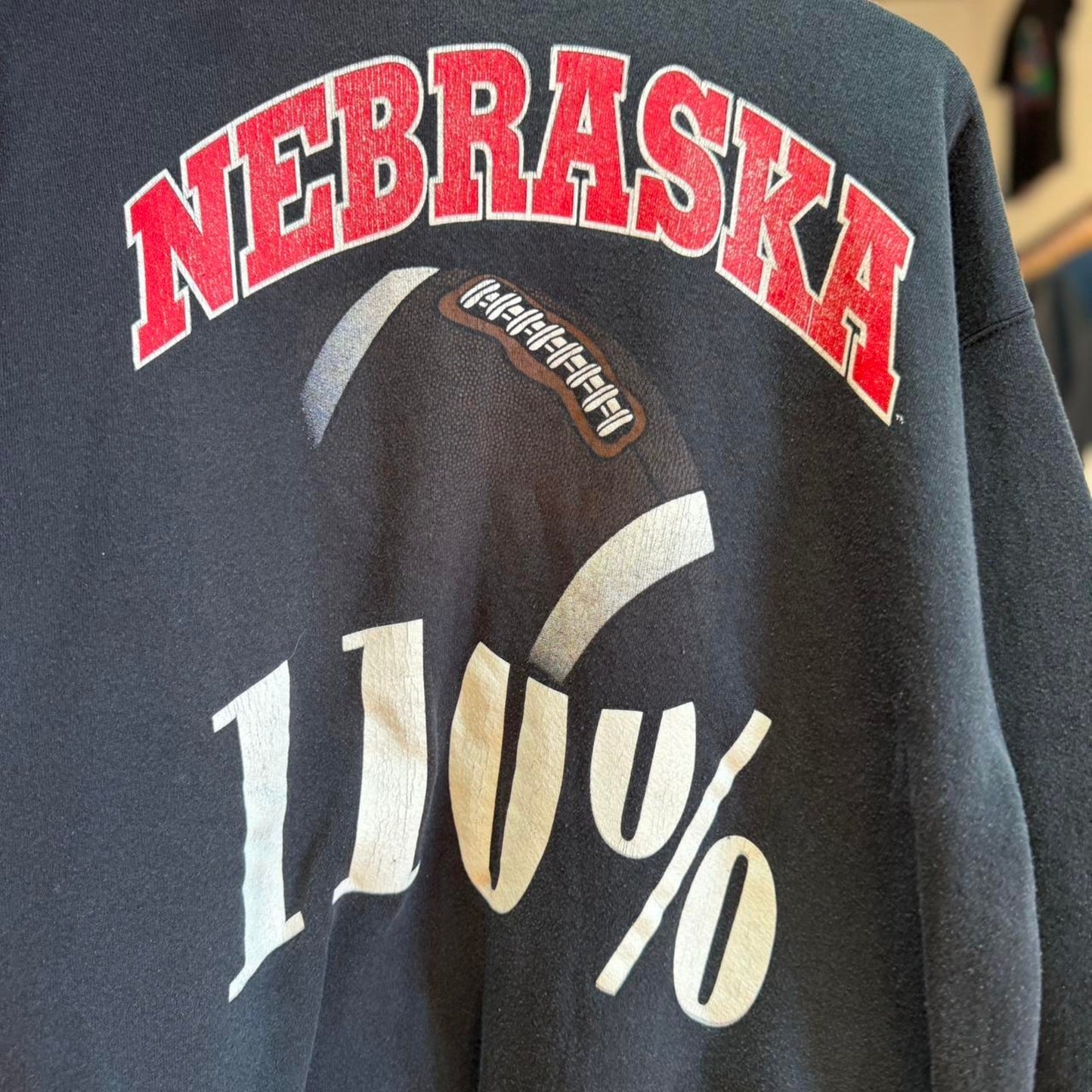 Vintage 90s Nebraska Huskers Football 110% Crewneck - X-Large