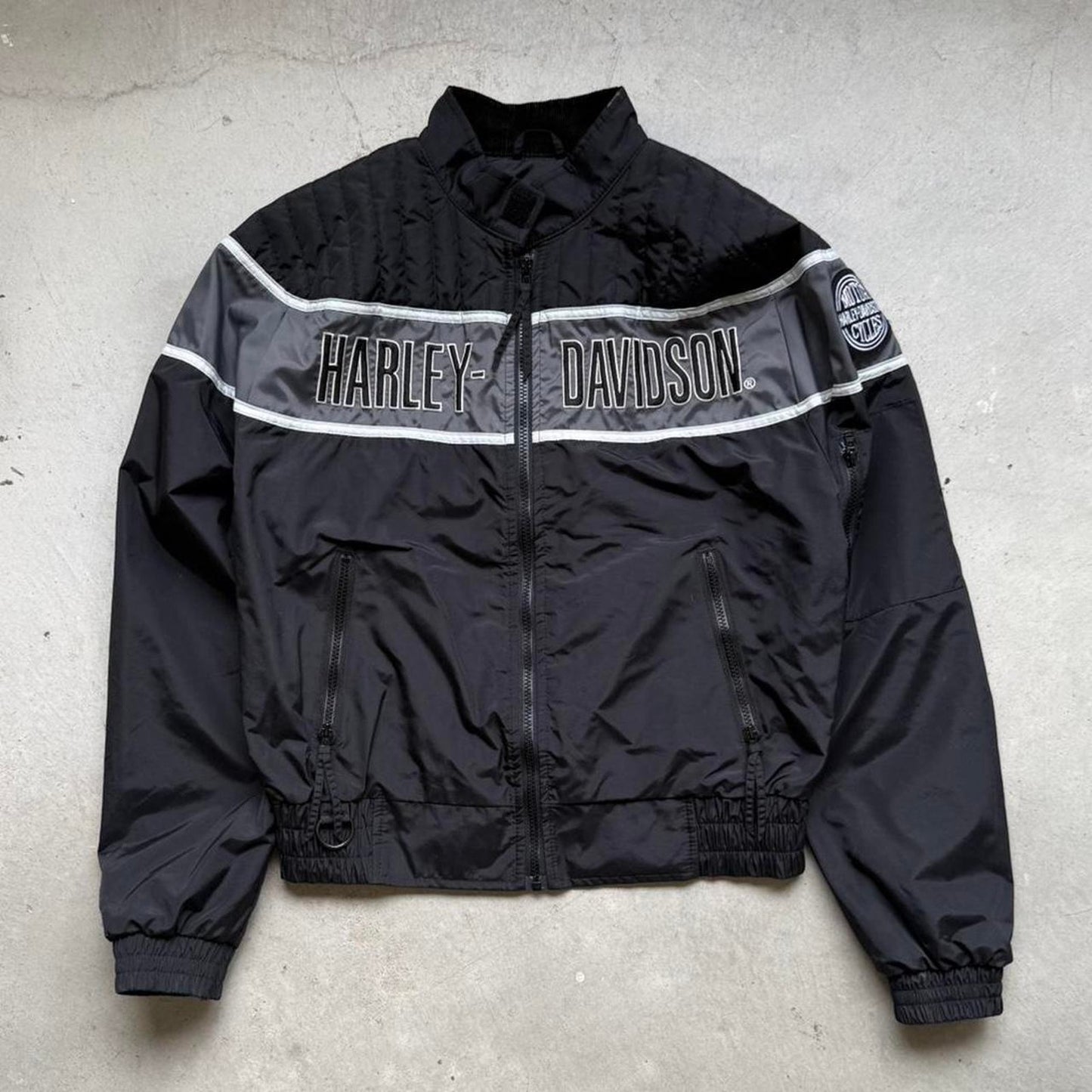 Vintage 90s Harley Davidson Motorcycles Racing Jacket - Medium