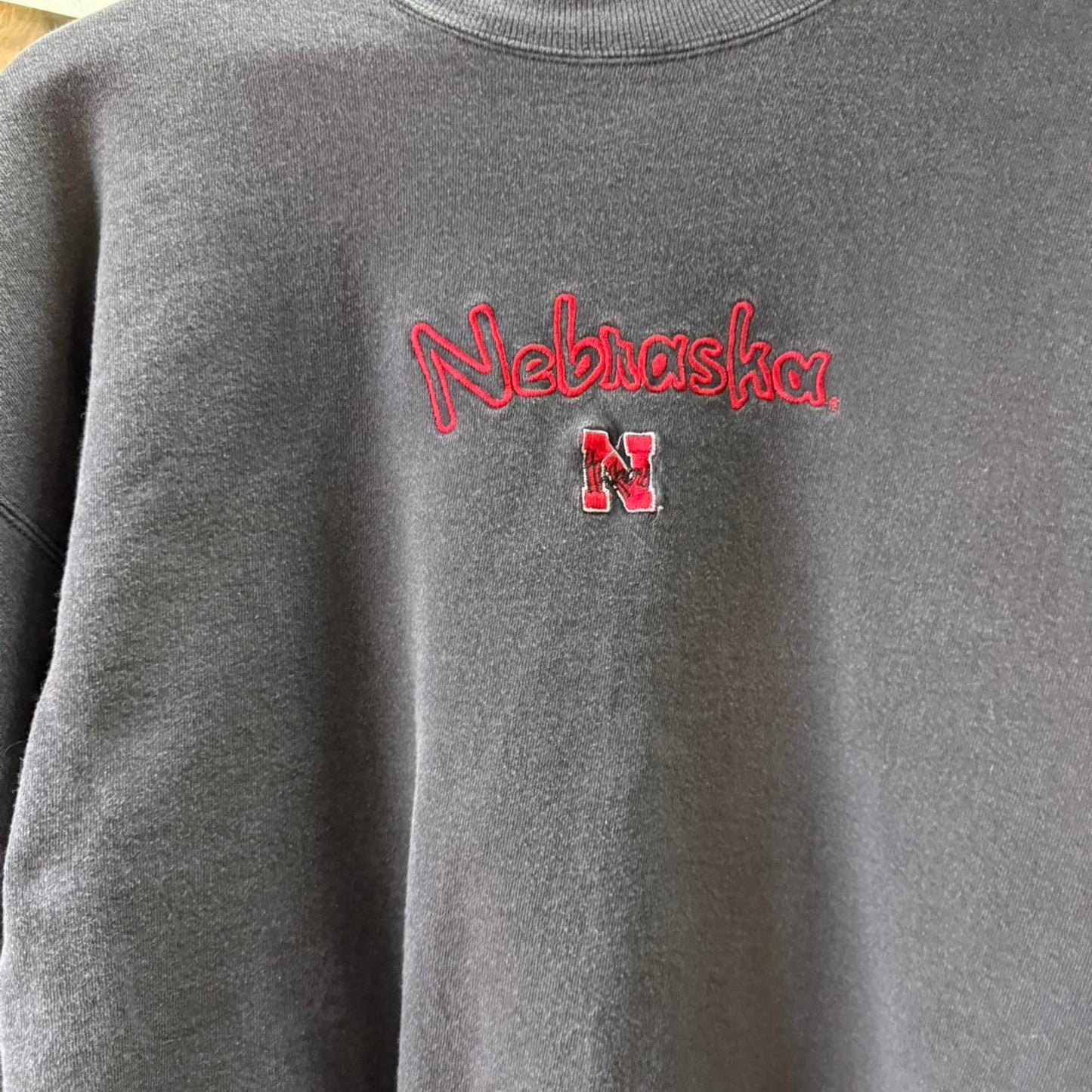 Vintage 90s Nebraska Huskers Embroidered Crewneck - X-Large