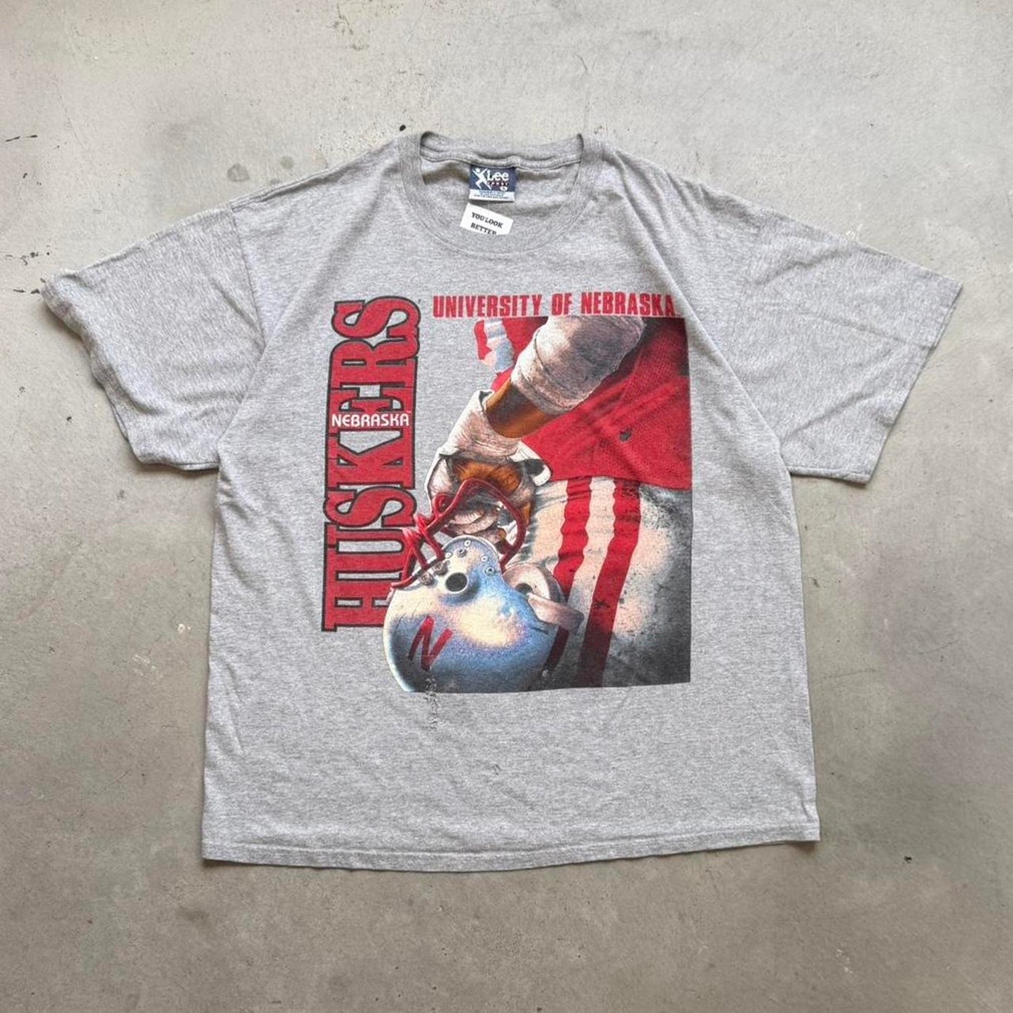 Vintage 90s Nebraska Huskers University Football T-Shirt - X-Large
