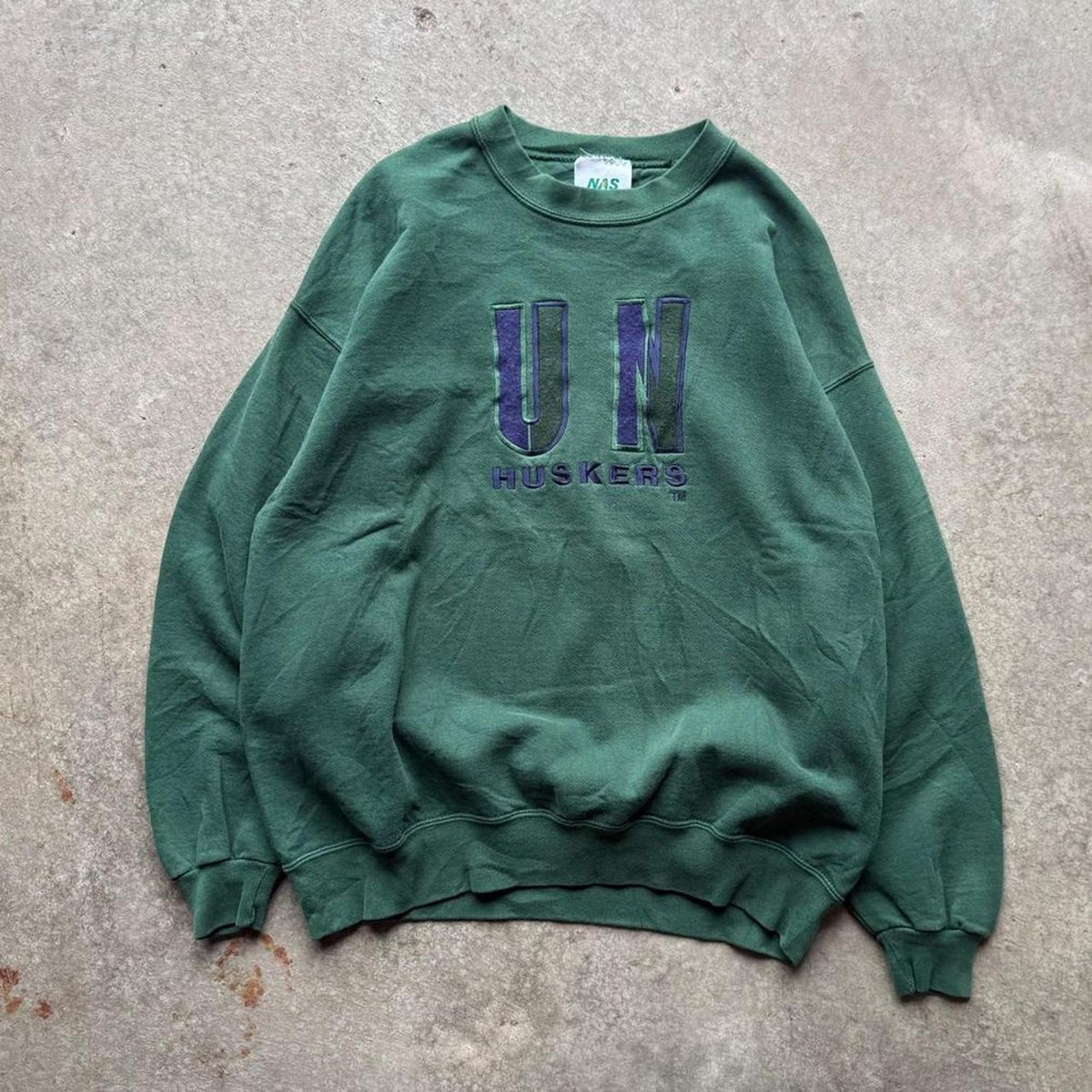 Vintage 90s Nebraska Huskers UN Embroidered Crewneck - X-Large