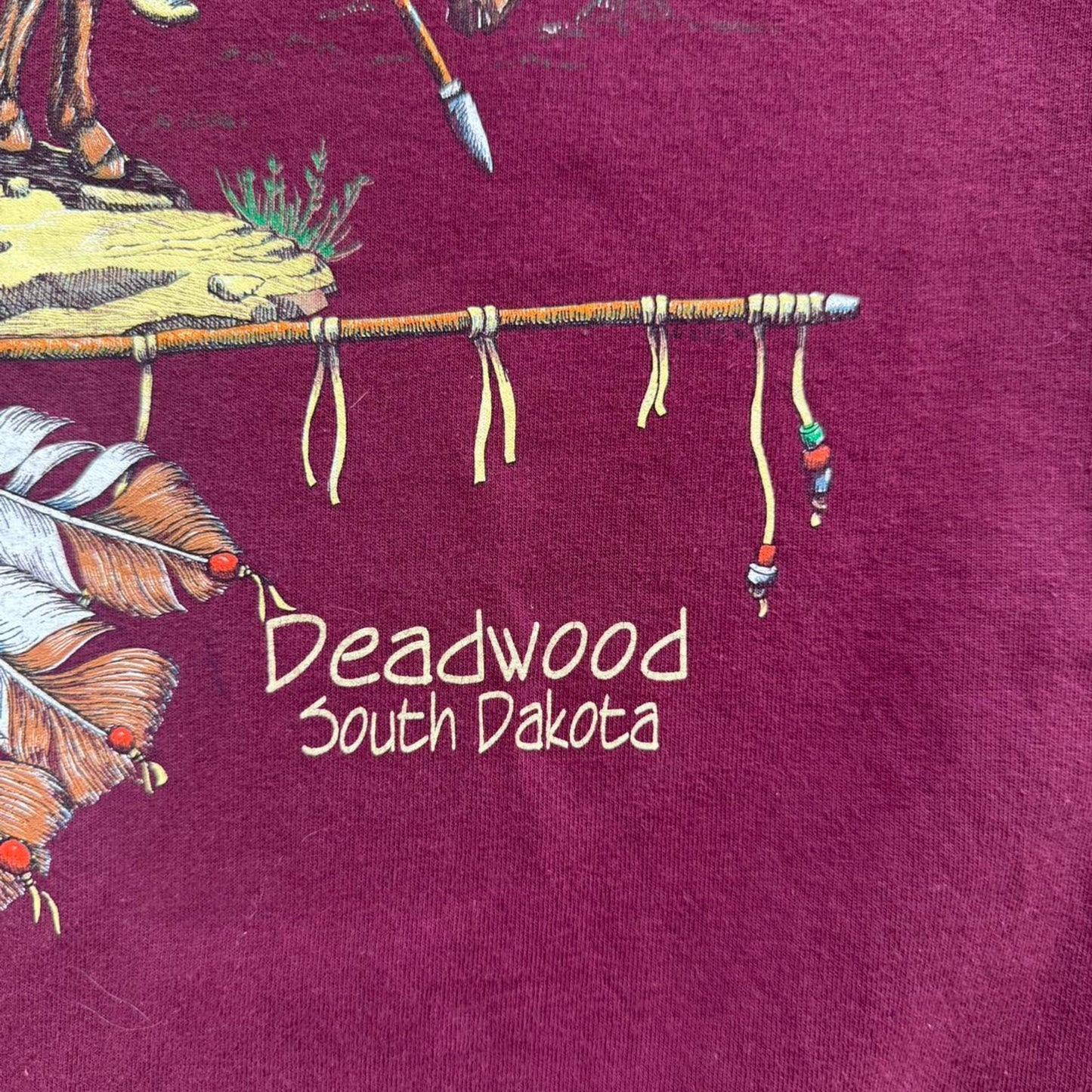 Vintage Deadwood South Dakota Native American T-Shirt - Large