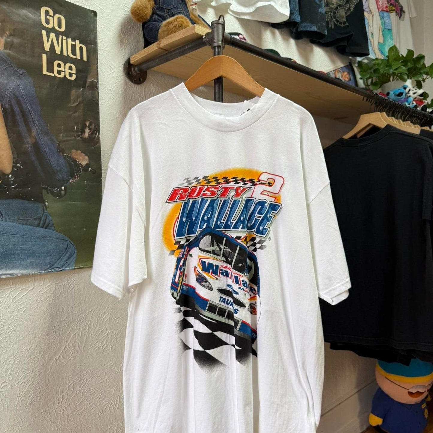 Vintage 90s Rusty Wallace NASCAR Racing Race Car T-Shirt - X-Large