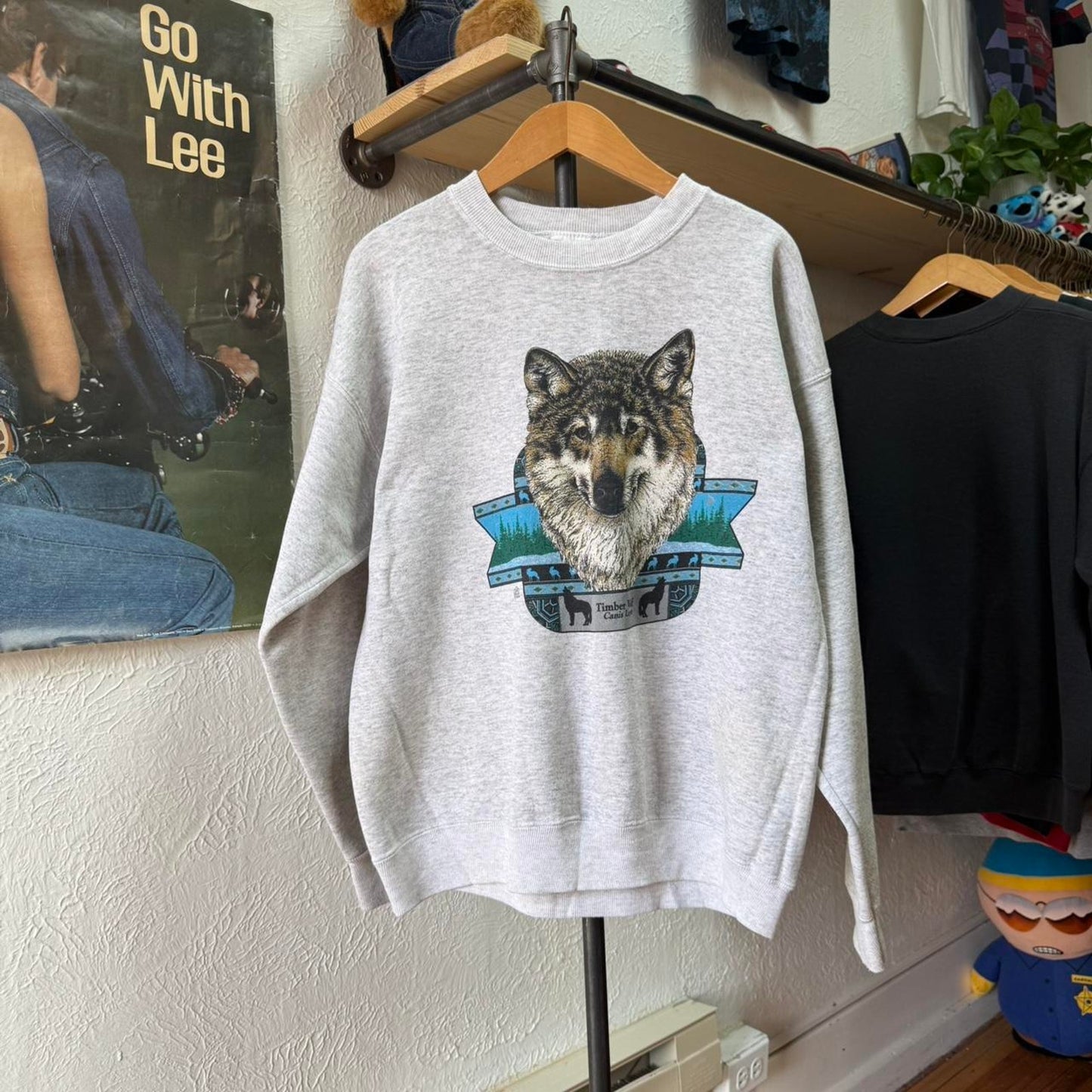 Vintage 90s Wolf Animal Nature Crewneck - Large